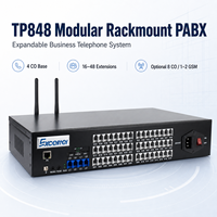 Système PABX modulaire TP848 en rack, 4 à 8 lignes CO, 16 à 48 extensions, PBX 4G GSM pour projets de bureau et d'entreprise