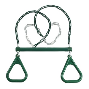 <span class=keywords><strong>Barre</strong></span> de <span class=keywords><strong>Trapeze</strong></span> pour Balançoire Extérieure pour Enfants Robuste avec Chaîne en Acier Revêtue de Plastique et Anneaux Triangulaires - Product Image 1