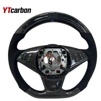 Volant de course en fibre de carbone YTcarbon avec LED pour voiture de course en cuir suédé italien BM-W E60 E61 M5 E63 E64 M6 pour mise à niveau du volant