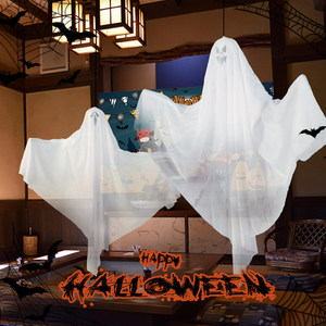 Adorno Colgante de Fantasma de Halloween, Decoración Espeluznante de Imitación de Lino para Casa Embrujada, Accesorio para Fiestas al Aire Libre - Product Image 2