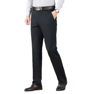 Celana Golf kantor kerja polos kustom ODM celana panjang pria lurus pas badan ringan elastis