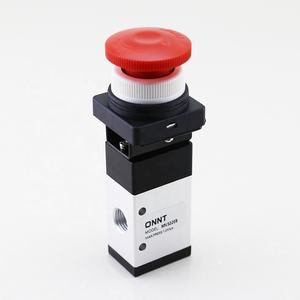 Válvula <span class=keywords><strong>de</strong></span> Control Neumática <span class=keywords><strong>de</strong></span> Aire <span class=keywords><strong>de</strong></span> 3 Vías y 2 Posiciones, Roja, MV322EB, 1/4 <span class=keywords><strong>de</strong></span> Pulgada, con Botón Redondo <span class=keywords><strong>de</strong></span> Presión y Bloqueo - Product Image 2