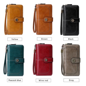Brocha antirrobo retro para mujer, tres pliegues, <span class=keywords><strong>clip</strong></span> para dinero, tarjetero, Europa, América, RFID - Product Image 5