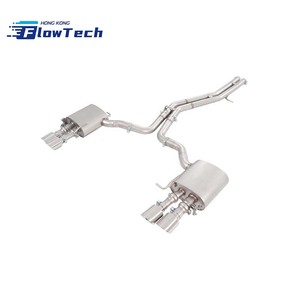 ท่อไอเสียแคทแบ็กสแตนเลส T304 ประสิทธิภาพสูง พร้อมวาล์วและปลายท่อแบบ Quad สำหรับ Audi S6 S7 C8 2.9T - Product Image 1