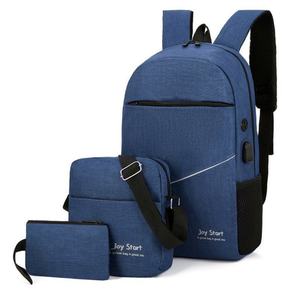 Sac à dos pour homme avec logo personnalisable, chargement USB, sac décontracté multifonctionnel, sacs à dos de sport, sacs d'école, lot de 3 sacs à dos - Product Image 2