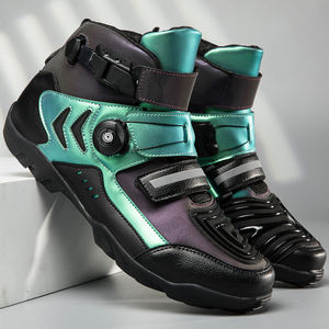 Bottes de moto en cuir respirantes et imperméables pour hommes - Product Image 6