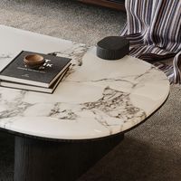 AJUNION Table basse nordique de luxe avec dessus en marbre Table basse à double imbrication Table de centre de meubles de salon pour la maison