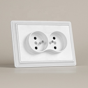 Europe Prises de courant Cuivre français de luxe <span class=keywords><strong>2</strong></span> P + T Plug Socket EU Double <span class=keywords><strong>2</strong></span> Pin With Earth Wall Socket - Product Image 1