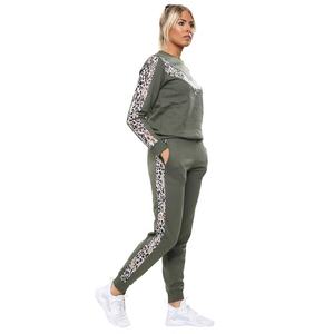 PIHA SPORTS Conjunto de chándal de poliéster/algodón con estampado personalizado para mujer, sudadera con capucha de manga larga a rayas y pantalones, trajes deportivos 2 en 1, 2 piezas - Product Image 2