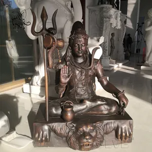 Statue du seigneur Shiva en Bronze, Sculpture de dieu, taille de vie, métallique religieux indien, original