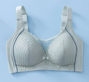 Gran oferta, cómodo sujetador <span class=keywords><strong>de</strong></span> maternidad para amamantar con encaje <span class=keywords><strong>de</strong></span> algodón bordado para mujer, diseño abierto frontal fácil <span class=keywords><strong>de</strong></span> dormir para el <span class=keywords><strong>embarazo</strong></span> - Product Image 2