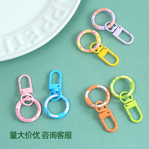 Clever Jewelry Colorful Donut <b>Spring</b> Buckle Keychain PVC Round Key Ring DIY Jewelry Accessory Fashion Trend - Product Image 2