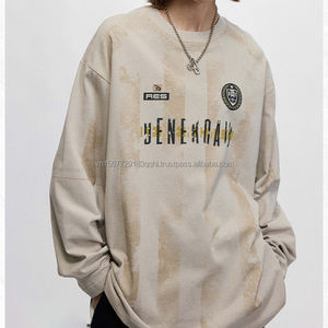 Camiseta Corta de Jersey con Estampado Retro de Moda Otoño Invierno, Camiseta Deportiva Informal de Marca de Moda con Estampado Personalizado, 100% Algodón - Product Image 1