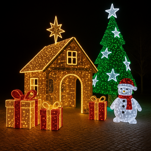 ไฟแอลอีดีรูปนางฟ้าทรัมเป็ตนางฟ้าขนาดยักษ์พร้อมฉากต้นไม้สำหรับตกแต่งในโบสถ์พลาซ่าวันหยุดกลางแจ้ง - Product Image 1