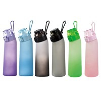 Bouteille d'eau Tritan dégradée givrée de 700 ml avec dosettes parfumées aux fruits, système de verrouillage à bascule à un clic, anti-fuite, bouteille de sport portable