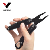 Pince multifonction noire 8-en-1 de qualité supérieure, pince pliante tactique robuste, outil de survie EDC de poche pour le camping et les réparations DIY