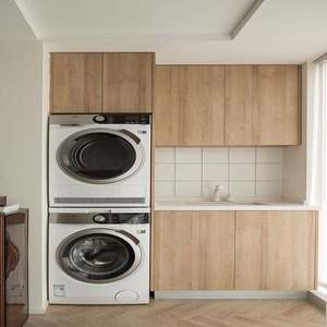 Armoires de balcon imperméables, armoire à lave-linge en bois avec évier - Product Image 6