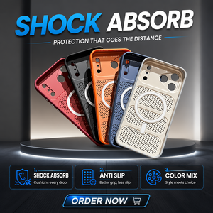 เคสโทรศัพท์แบบแม่เหล็กไร้สายลายรังผึ้งสุดหรูสำหรับ iPhone 17 16 15 Pro Max ฝาหลังตาข่ายระบายอากาศ ป้องกันการกระแทก - Product Image 3