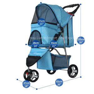 पालतू वाहक Strollers पालतू आउटडोर Foldable वियोज्य कुत्तों के लिए पालतू घुमक्कड़ ट्राली गाड़ी यात्रा तह वाहक - Product Image 6