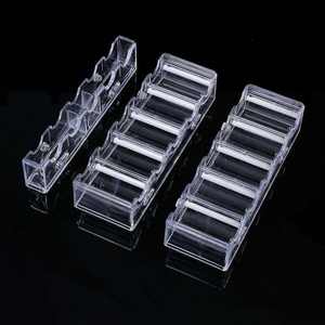 Inean Play clair acrylique <span class=keywords><strong>Poker</strong></span> jeton plateau Casino 100 pièces support avec couvercle Premium étagère doré monté Portable Rack Table valise - Product Image 1