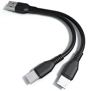 Wholesale Two in One Type C male to Type C/USB cable 3.0 male Phone 10Gbps data charge cable for hard drive