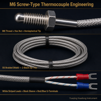 Le thermocouple à visser HUADONG est un capteur de température de contact couramment conçu avec une structure filetée M6.
