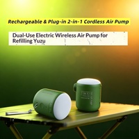 Pompe à air électrique sans fil pour camping, matelas gonflables, bouées de piscine, ballons de yoga ; Pompe de gonflage à aspiration avec éclairage pour extérieur