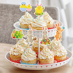 ของตกแต่งเค้กอีสเตอร์ รูปกระต่าย ดอกไม้ ไก่ ไข่ ของตกแต่งเค้กสำหรับงานปาร์ตี้อีสเตอร์ - Product Image 1