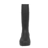 Bottes de sécurité en PVC personnalisées OEM modèle 802, entièrement noires, imperméables, antidérapantes, pour travaux agricoles et de construction