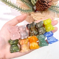 Vente en gros de mini sculptures d'animaux en pierre naturelle Koala mini sculpture de koala en cristal pour cadeaux et présentoir