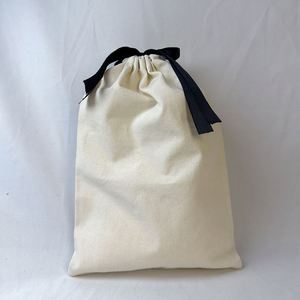 Customized Logo Biodegradable Organic Cotton <b>Pouch</b> Clothing Dust <b>Drawstring</b> Bags - Product Image 3
