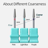 HYTOOS 4*13mm Forets à ongles professionnels longs et coniques à coupe diamantée, en chrome, pour cuticules russes, outil de nettoyage des peaux mortes pour ponceuse à ongles électrique