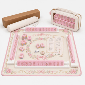 Vintage Floral Bow American Mahjong Play Mat Premium Anti-Slip Neoprene Table Protection Pad with Built-in Scoring Guide - Product Image 3