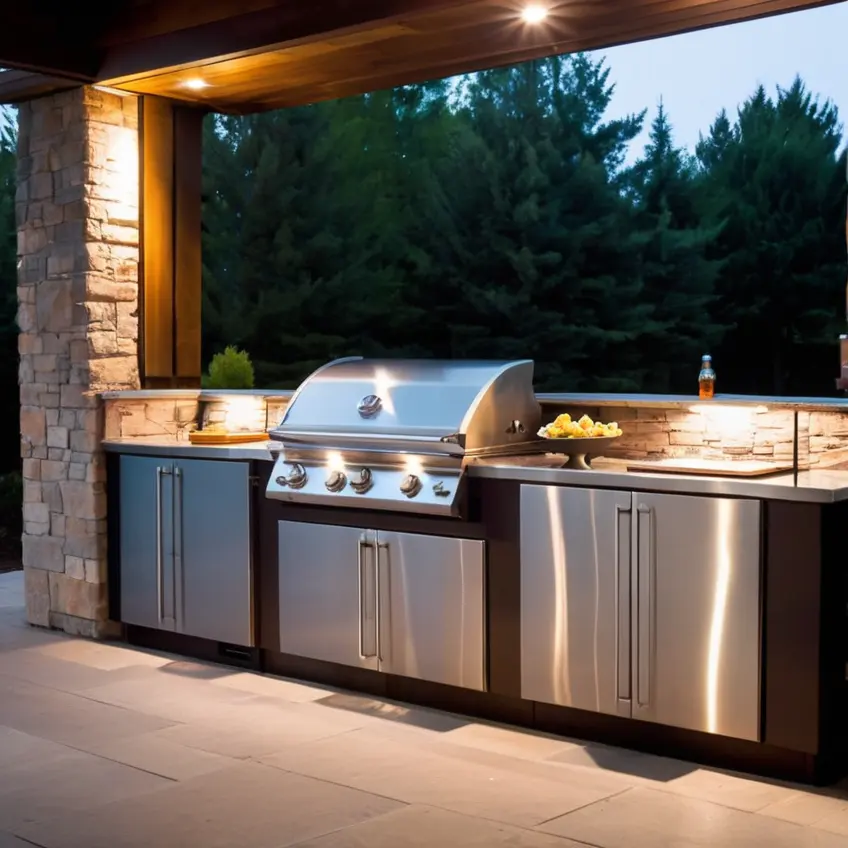 Outdoor BBQ Kitchen Cabinet 304 Stainless Steel Doors for Outdoor Kitchen Cabinet Grill Station or BBQ Island
