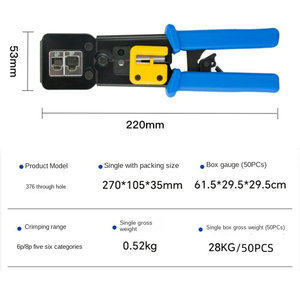 <span class=keywords><strong>Kit</strong></span> de herramientas de mantenimiento de red doméstica RJ45 que incluye cortador de cables, probador, Conector de cristal, crimpadora, herramienta de amarre de combinación de Telecomunicaciones - Product Image 5
