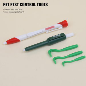 Nhà Máy Bán buôn biểu tượng tùy chỉnh Cat Tick Twister Dog Pet Tick Remover bút Pet chải chuốt thép không gỉ Chí Flea Lược - Product Image 3