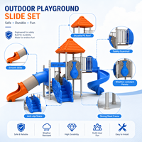 Équipement de terrain de jeux extérieur pour enfants, ensemble de toboggans multifonctionnels, structure de jeu combinée pour enfants avec toboggan en spirale pour école, parc