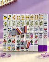 Tuiles de Mahjong Américain en Acrylique Sculpté à Quatre Couches, Motif Fleur de Citron, Luxe, pour Loisirs et Divertissement
