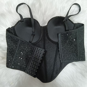 Nuovissimo Top Corsetto da Donna 2026, Sexy, Lavorato a Maglia, Corto, <span class=keywords><strong>Trasparente</strong></span>, Lucido, <span class=keywords><strong>Push</strong></span>-<span class=keywords><strong>up</strong></span>, per Feste Notturne - Product Image 6