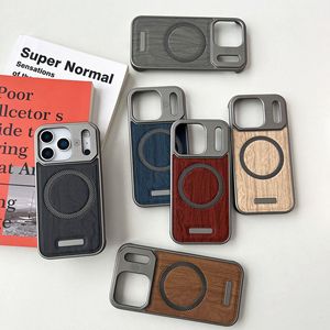 Funda de Teléfono con Textura de Madera sin Marco para iPhone 17 Pro Max 15 16 con Anillo Magnético, Disipación de Calor y Carcasa Delgada con Borde Abierto - Product Image 2