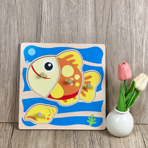 Trẻ em tùy chỉnh 'cá bằng gỗ Bảng câu đố vui vẻ giáo dục trẻ mới biết đi đồ chơi với hình dạng động vật hoang dã đầy màu sắc phù hợp với trò chơi - Product Image 6