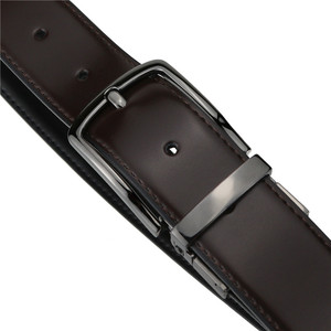 Lqbelt เข็มขัดแฟชั่นผู้ชายแบบกลัดเข็มขัดหนังแบบกลับด้านได้สำหรับหัวเข็มขัดแบบหมุนได้ - Product Image 3