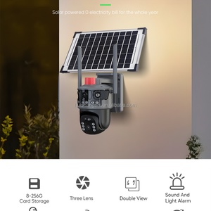 Eseecloud 4Lens 3 Screens 12MP 6K HD Outdoor Surveillance Camera 360 PTZ IP CCTV Wireless WIFI Solar 4G Sim Card Camera <b>Security</b> - Product Image 6