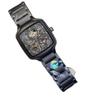 Reloj de Pulsera para Hombre, Elegante, Moderno, de Primera Calidad, con Esfera Cuadrada Negra, Mecánico, con Correa de Cerámica Negra - Product Image 2