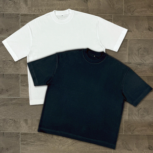 เสื้อยืดคอกลมโอเวอร์ไซส์สุดหรูสำหรับผู้ชาย เสื้อยืดทรงบ็อกซี่ไซส์ใหญ่ ผ้าคอตตอนหนานุ่ม เสื้อยืดเปล่าสำหรับผู้ชาย - Product Image 4