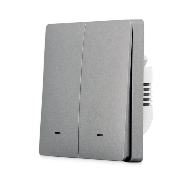 Lerlink X822A Tuya Wi-Fi Smart Switch 2 Gang No Neutral Wire EU Standard CE RoHS Certified Alexa Google Home Compatible