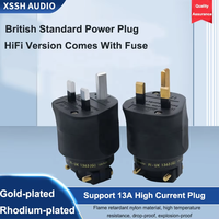 Prise murale YIVO XSSH 250V 13A UK - Prise de courant haut de gamme en laiton plaqué or rhodié à 3 broches pour systèmes audio HIFI et vidéo