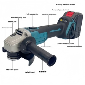 Kit de Herramientas Eléctricas Inalámbricas a Batería, <span class=keywords><strong>Amoladora</strong></span> Angular sin Escobillas, Interruptor Deslizante, Construcción Metálica, 8500 RPM - Product Image 5