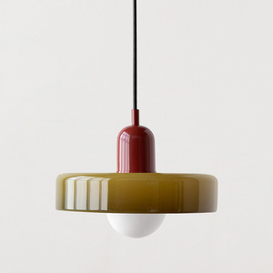 Lustre en verre vert vintage mi-âge Design Bauhaus moderne simple pour salle à manger et chambre à coucher Lampes suspendues à usage domestique - Product Image 1