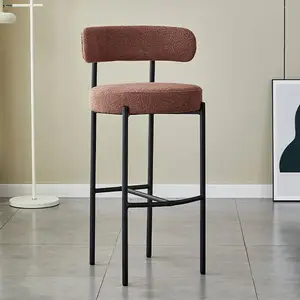 Barstools Modern Nordic Furniture Tall Counter Height Stools For Club High Metal Legs Soft Cushion Bar Stool Chair